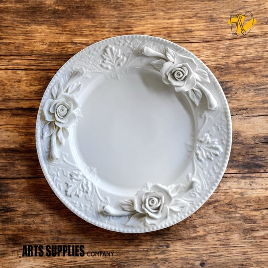 Handmade Sculpted Roses | 10" Round Plate