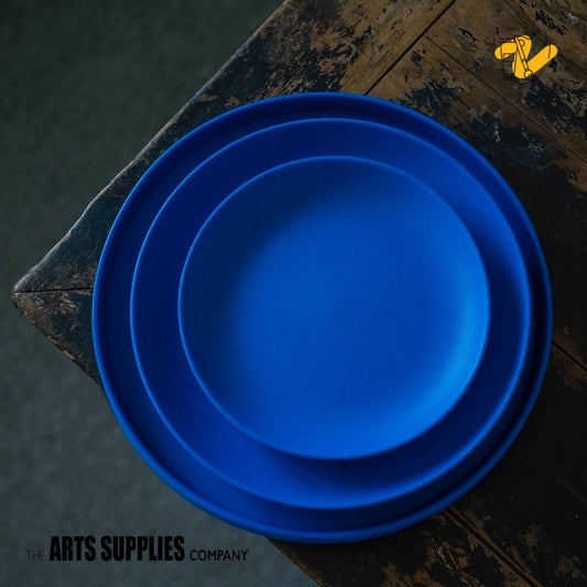 Bisque Clay Plate in Old Glory Blue