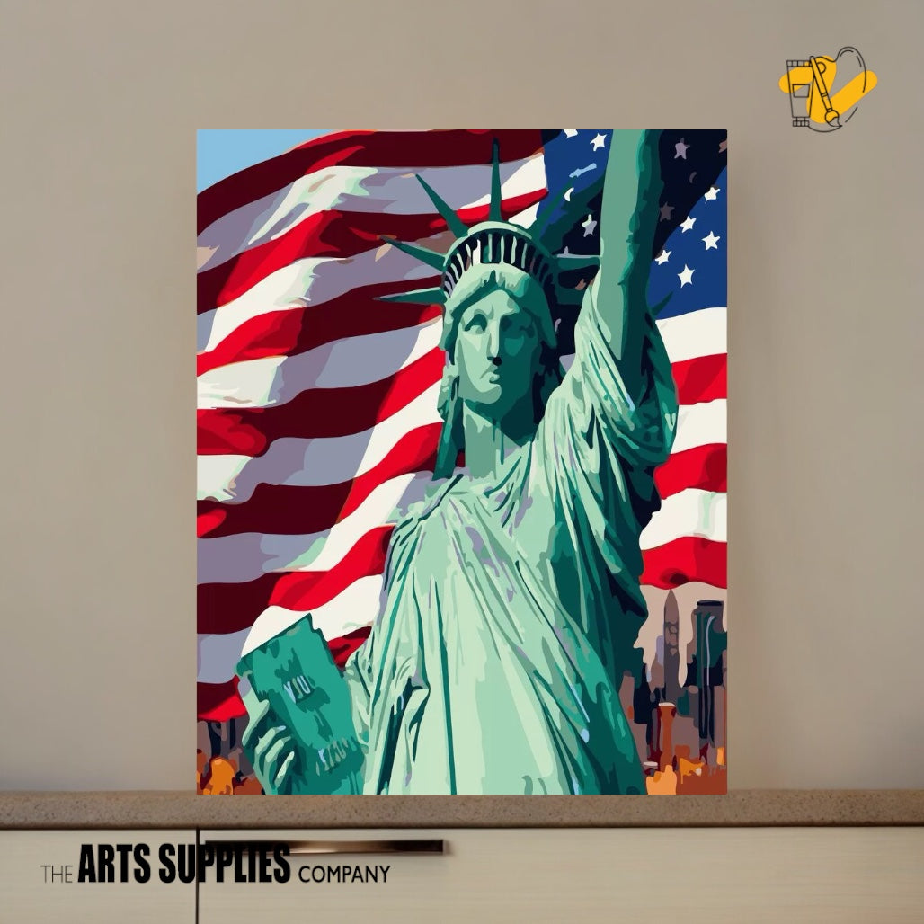 Paint By Numbers | Statue of Liberty & American Flag