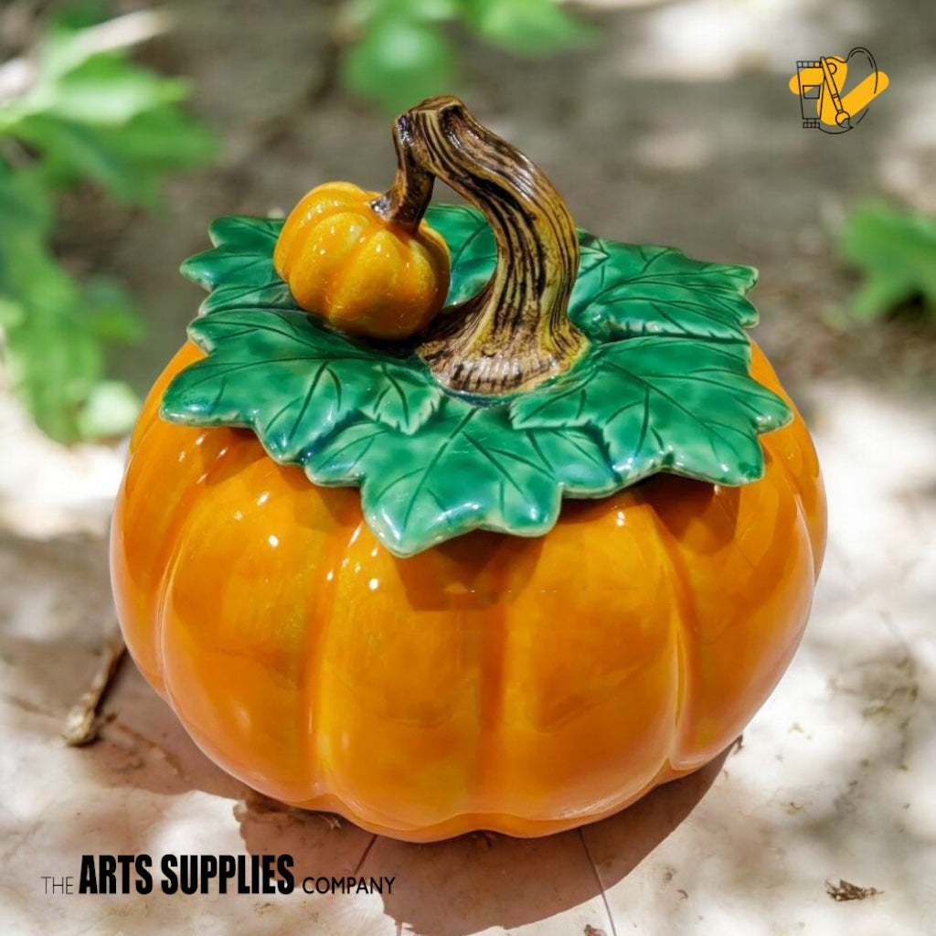 Handbuilt Pumpkin Harvest Jar (Chinese Shiwan Art Pottery)