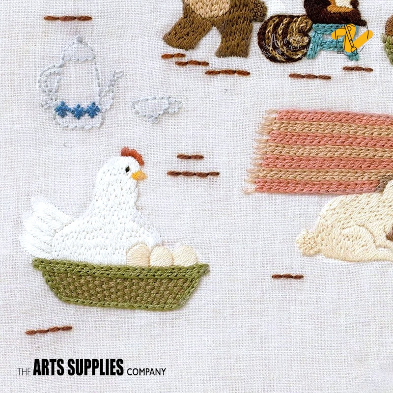 Embroidery Kit | Farm Animals Cooking