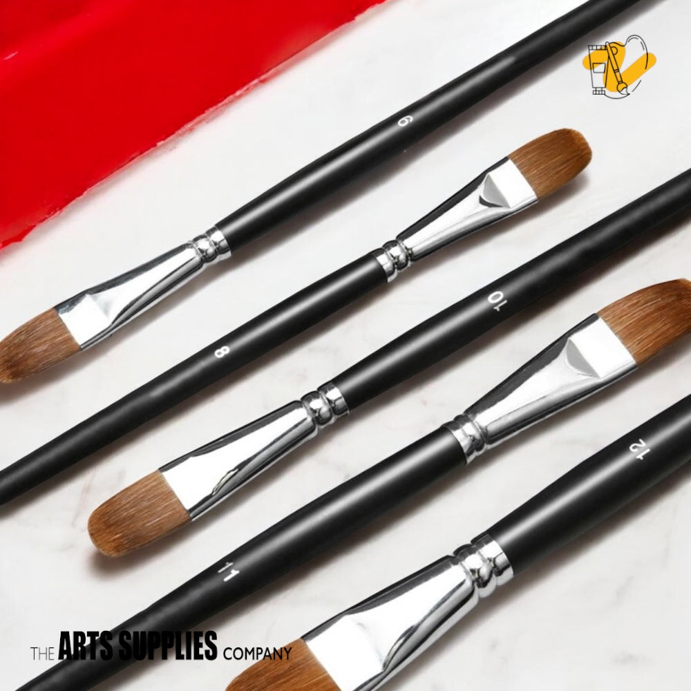 Filbert Brush (Options: Weasel Hair & Synthetic Bristles)