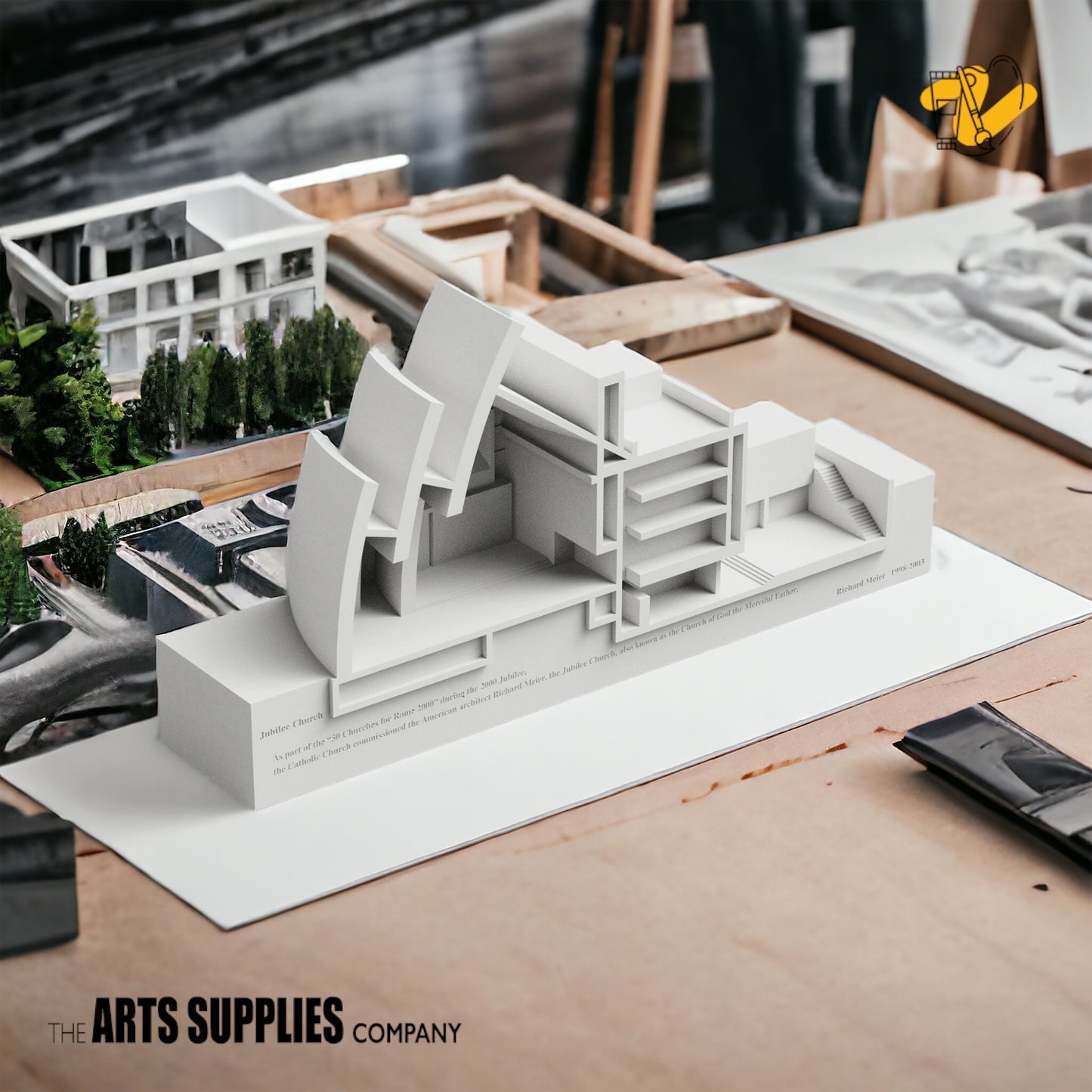 Cement Architectural Model | Richard Meier Church of 2000