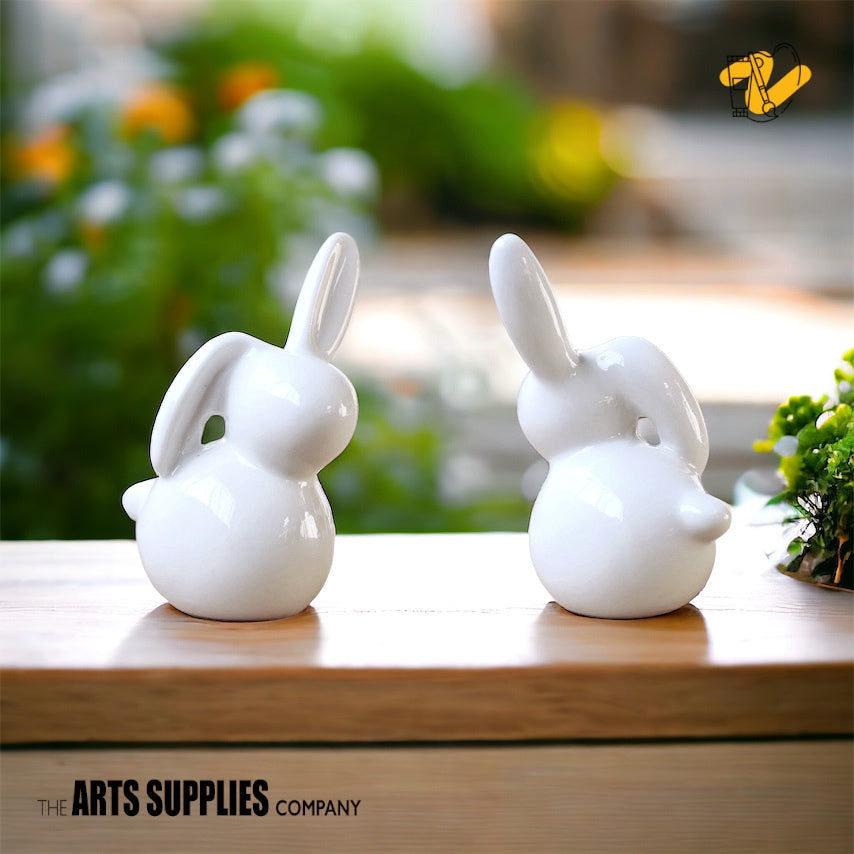 Eavesdropping Rabbit Figurine (Set of 2)