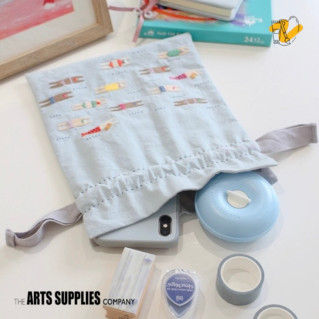 Embroidery Kit | Swimmers Draw String Bag