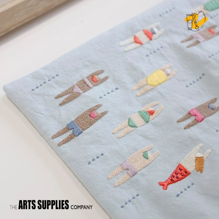 Embroidery Kit | Swimmers Draw String Bag