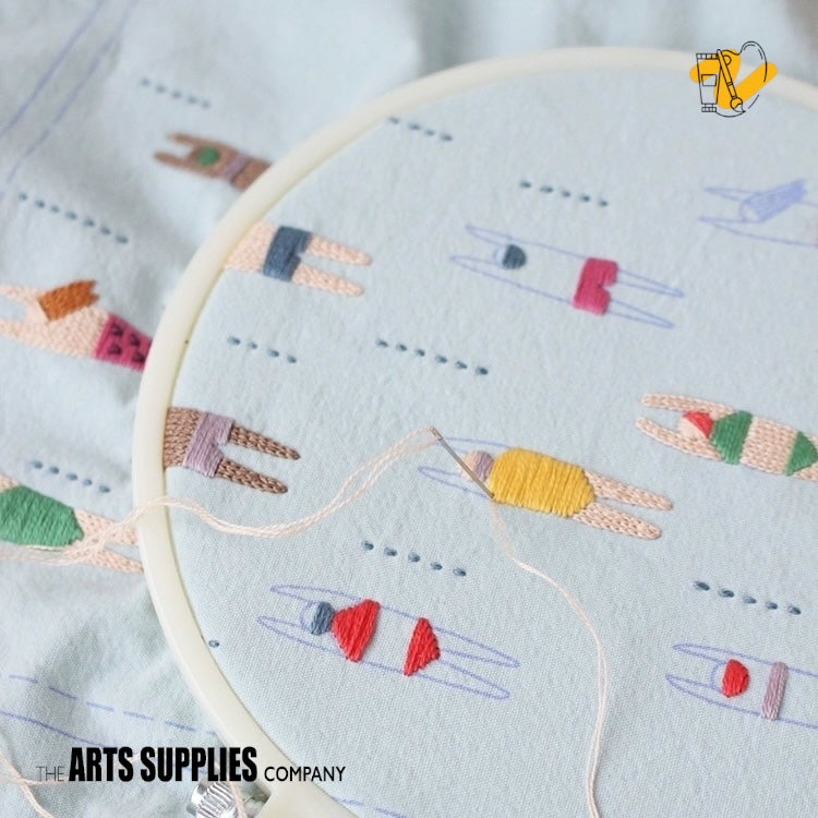 Embroidery Kit | Swimmers Draw String Bag