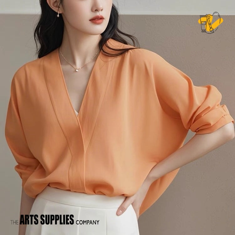 Apricot Linen Loose-fit Top