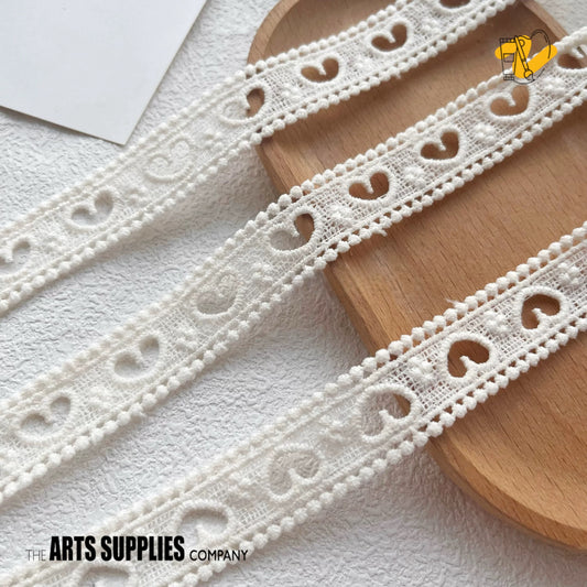 Cotton Lace | Hearts (Price Per Meter Length)