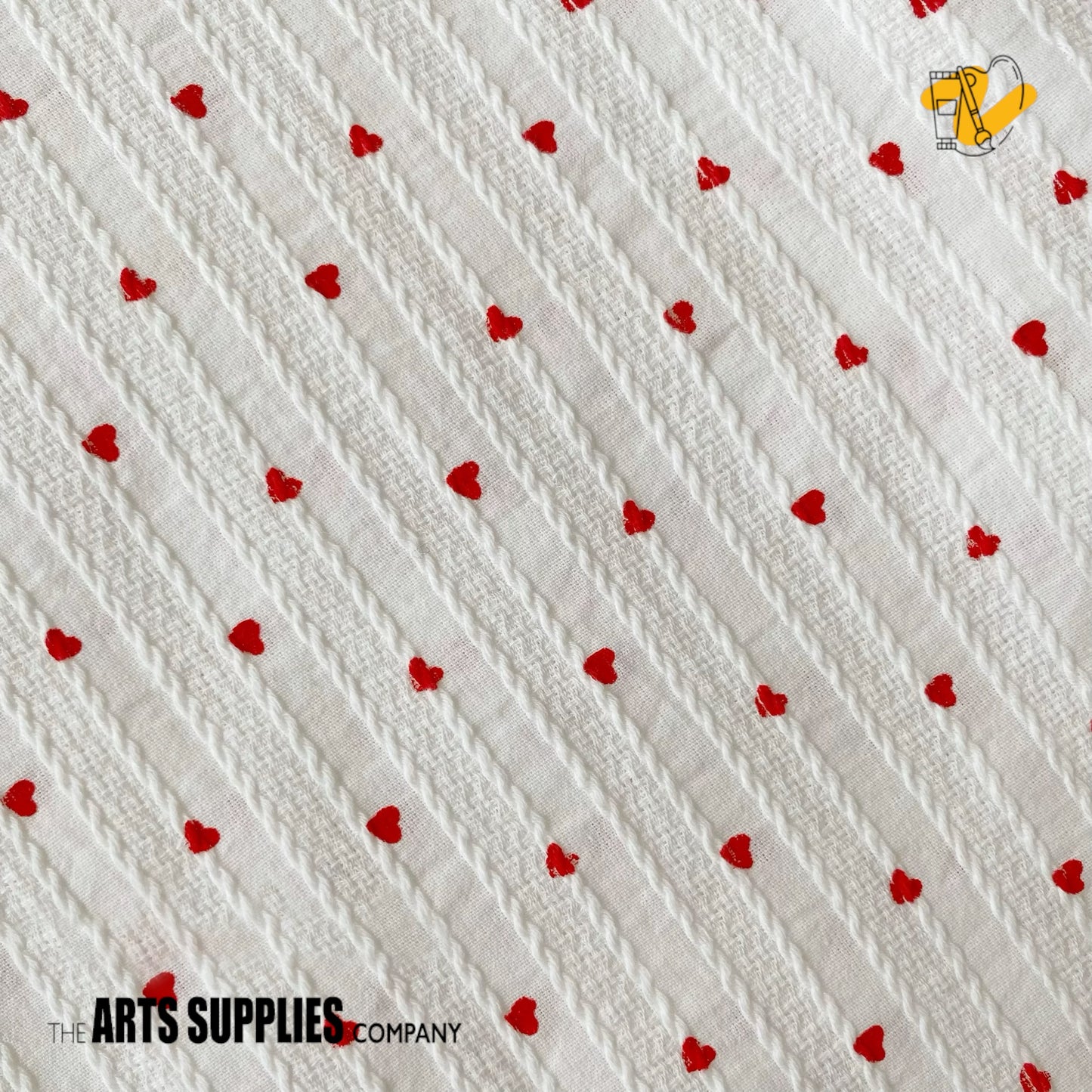 Fabric | Red Hearts (Price Per Half Meter Width)