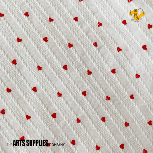 Fabric | Red Hearts (Price Per Half Meter Width)