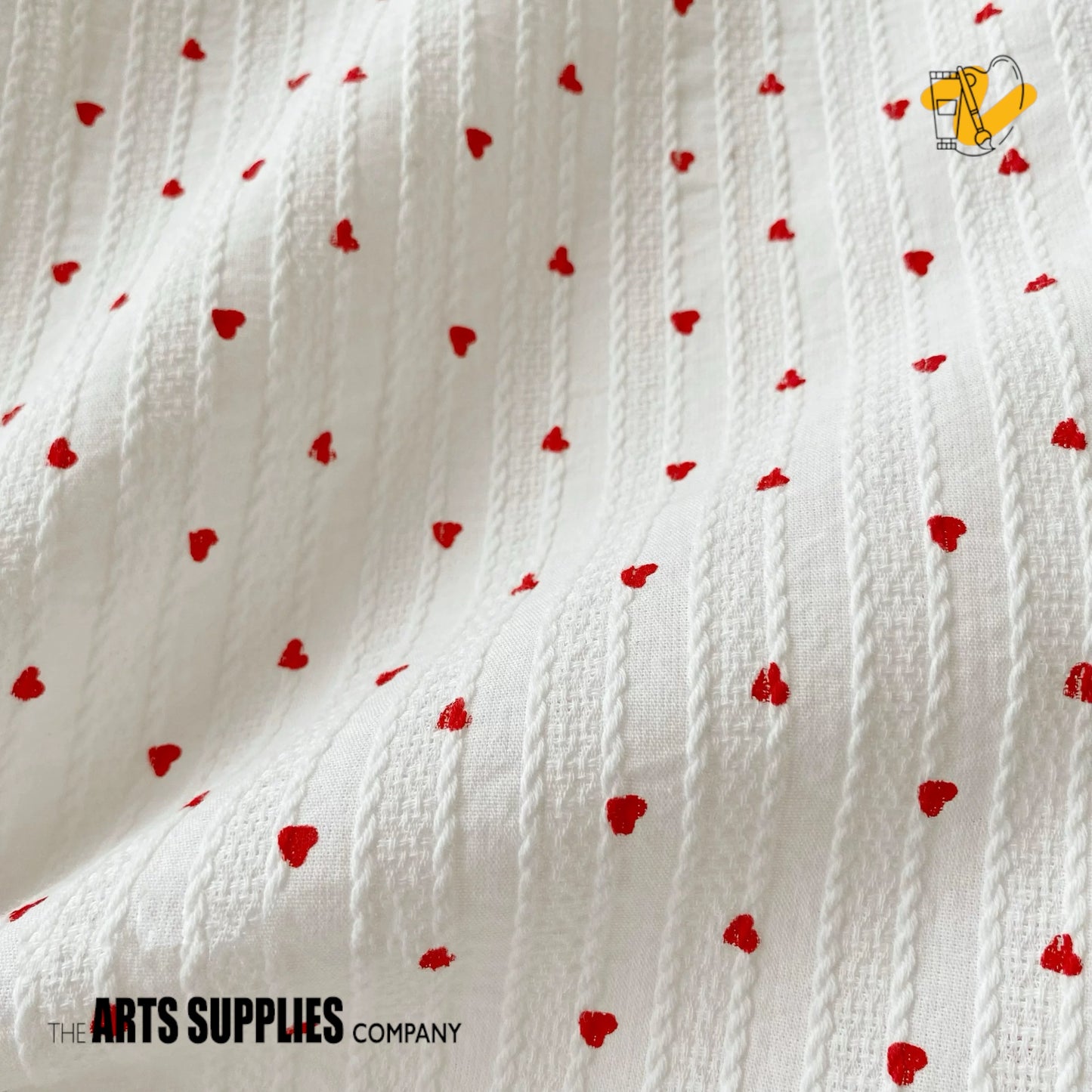 Fabric | Red Hearts (Price Per Half Meter Width)