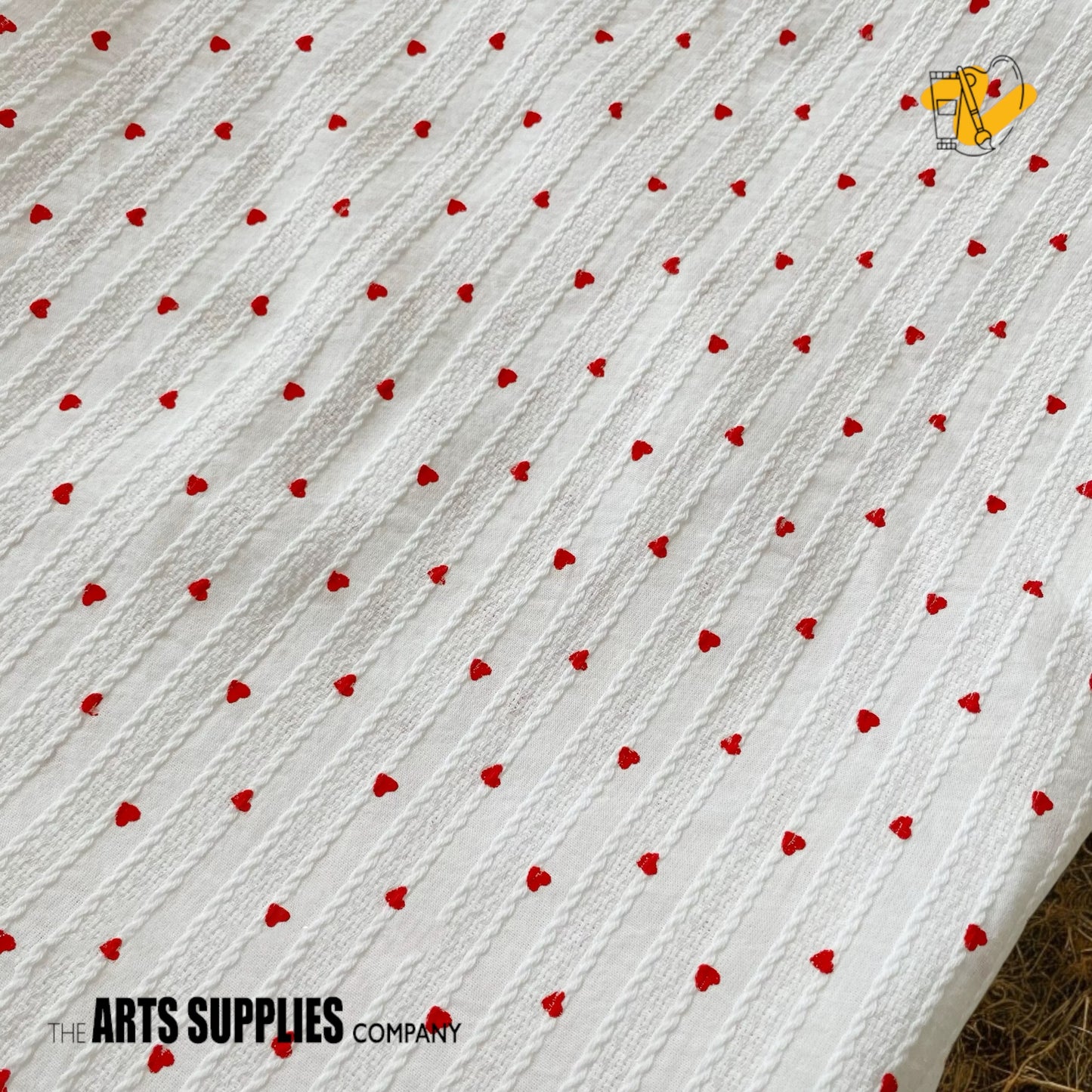 Fabric | Red Hearts (Price Per Half Meter Width)