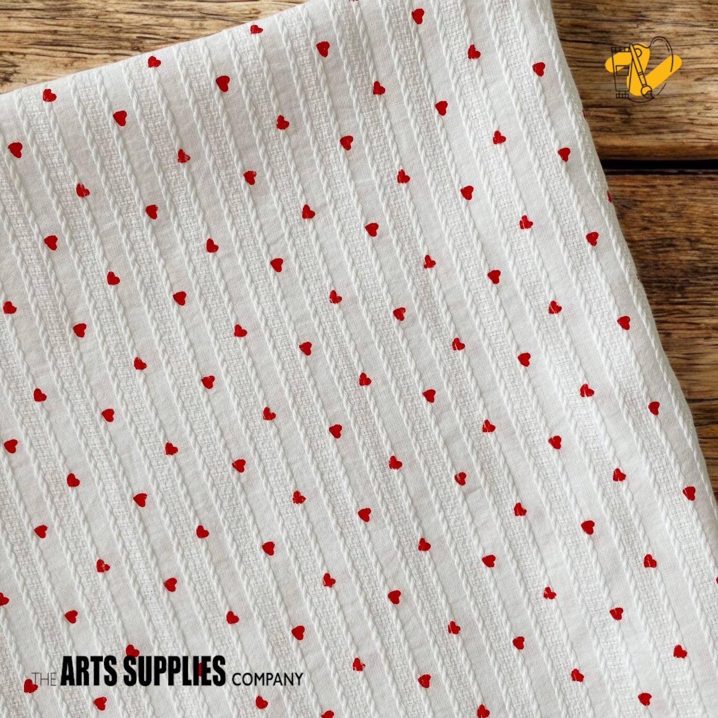 Fabric | Red Hearts (Price Per Half Meter Width)