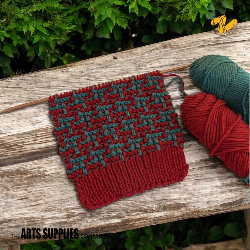 Knitting Kit | Houndstooth Scarf (10 Color Combinations)