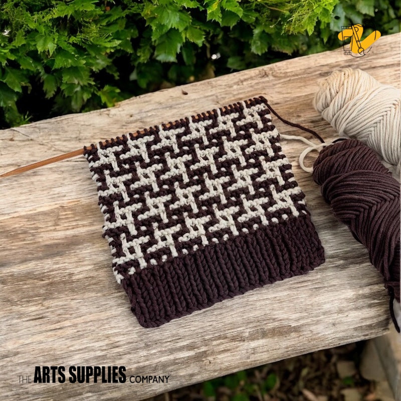 Knitting Kit | Houndstooth Scarf (10 Color Combinations)