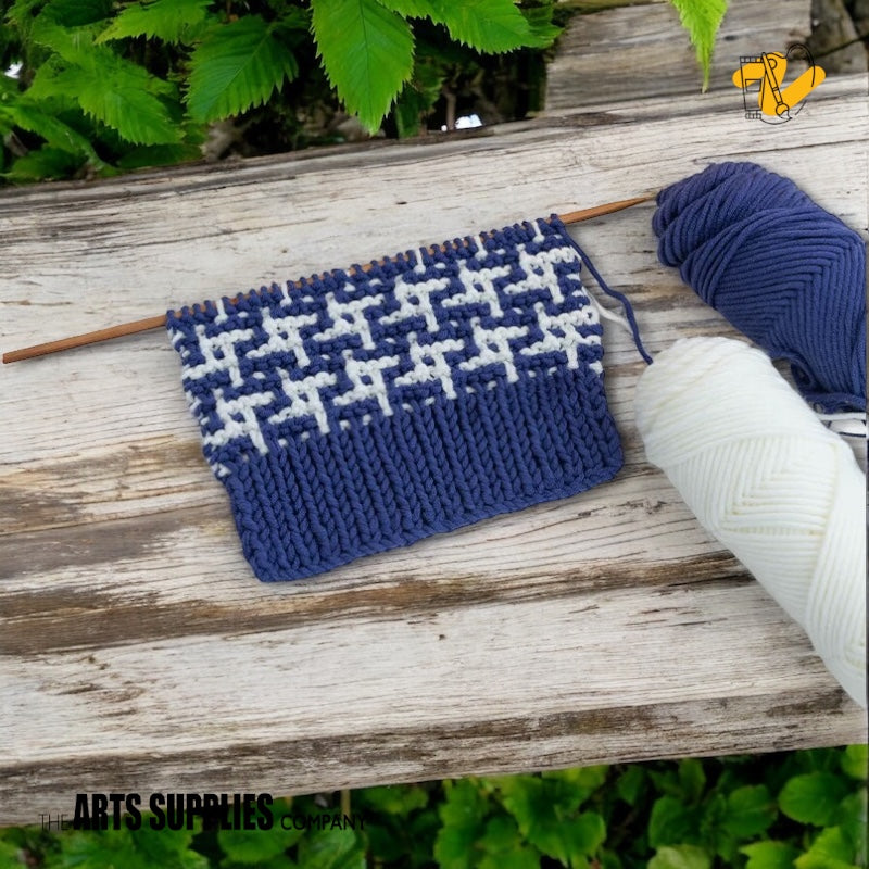 Knitting Kit | Houndstooth Scarf (10 Color Combinations)