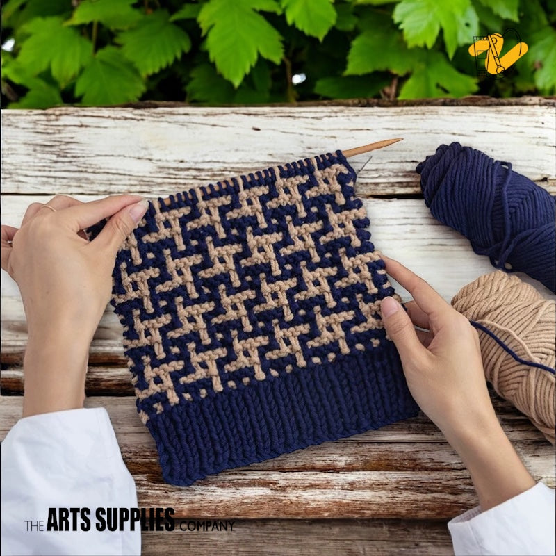 Knitting Kit | Houndstooth Scarf (10 Color Combinations)