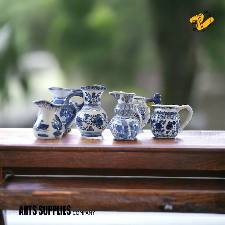 Hand-painted Miniature Small Porcelain Jug (Set of 6)