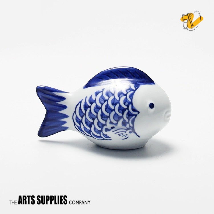 Blue-and-White Porcelain Fish Figurine (Set of 2)