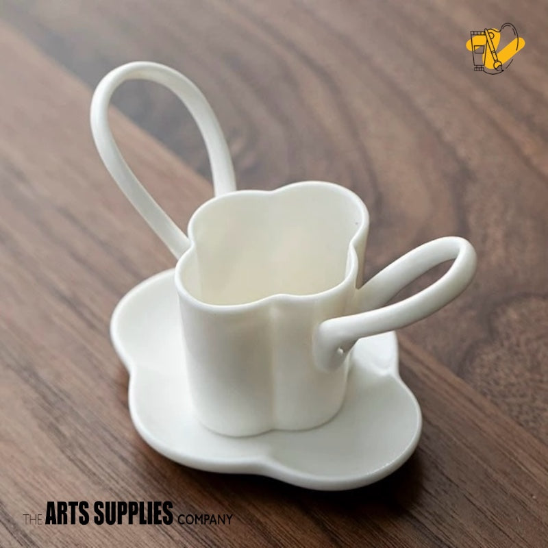 Floral Porcelain Tea Strainer with Saucer