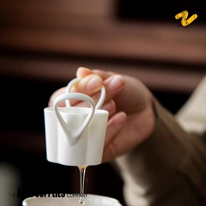 Floral Porcelain Tea Strainer with Saucer