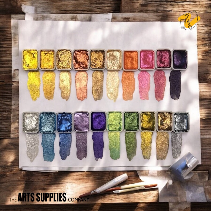 Shimmery Watercolor Paint Set (20 DunHuang Colors)