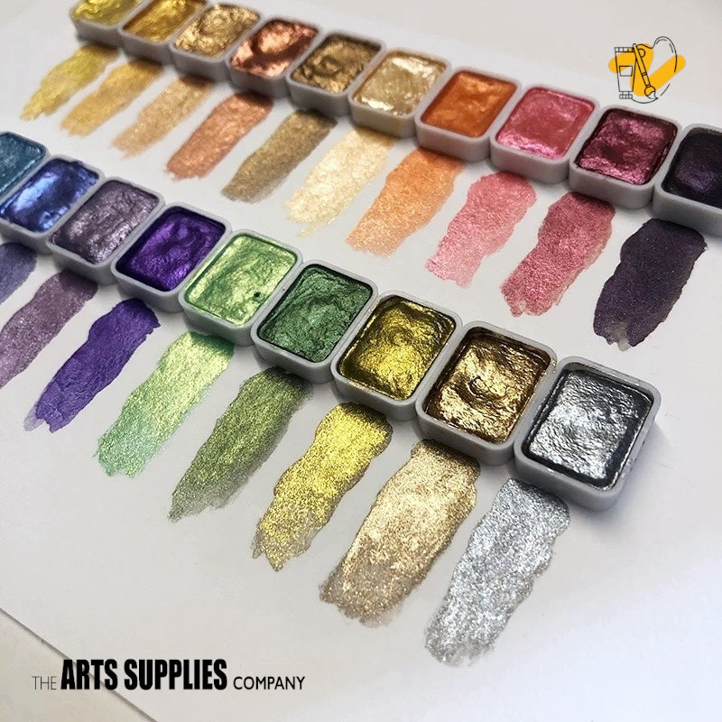 Shimmery Watercolor Paint Set (20 DunHuang Colors)