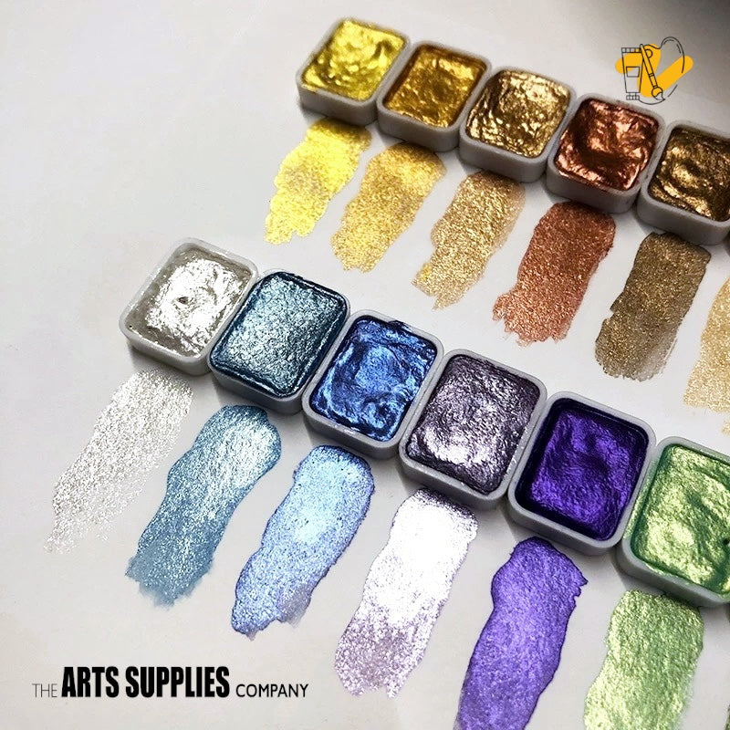 Shimmery Watercolor Paint Set (20 DunHuang Colors)