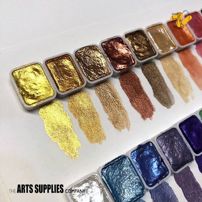 Shimmery Watercolor Paint Set (20 DunHuang Colors)