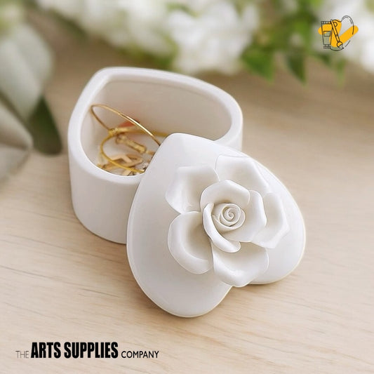 Handmade Sculpted Roses | Heart Shaped Trinket with Rose