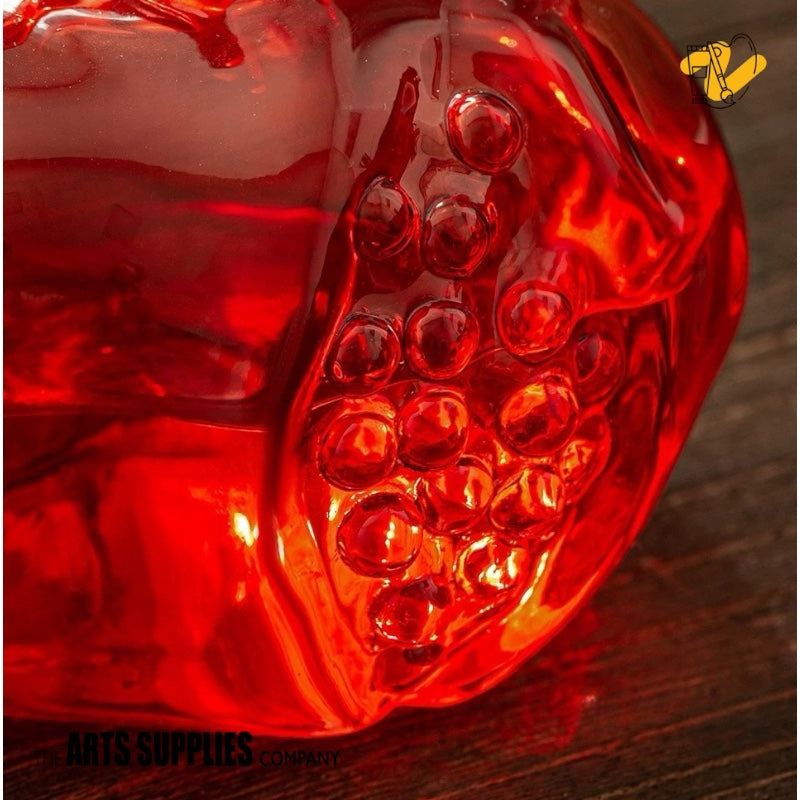 Hand Blown Glass Pomegranate Vase (Set of 2)