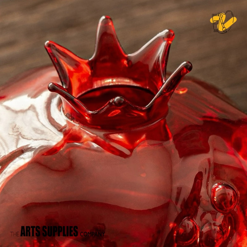 Hand Blown Glass Pomegranate Vase (Set of 2)