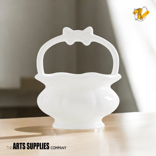 Mini Bowl Vase with Top Handle and Bow
