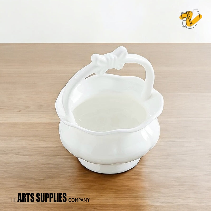 Mini Bowl Vase with Top Handle and Bow