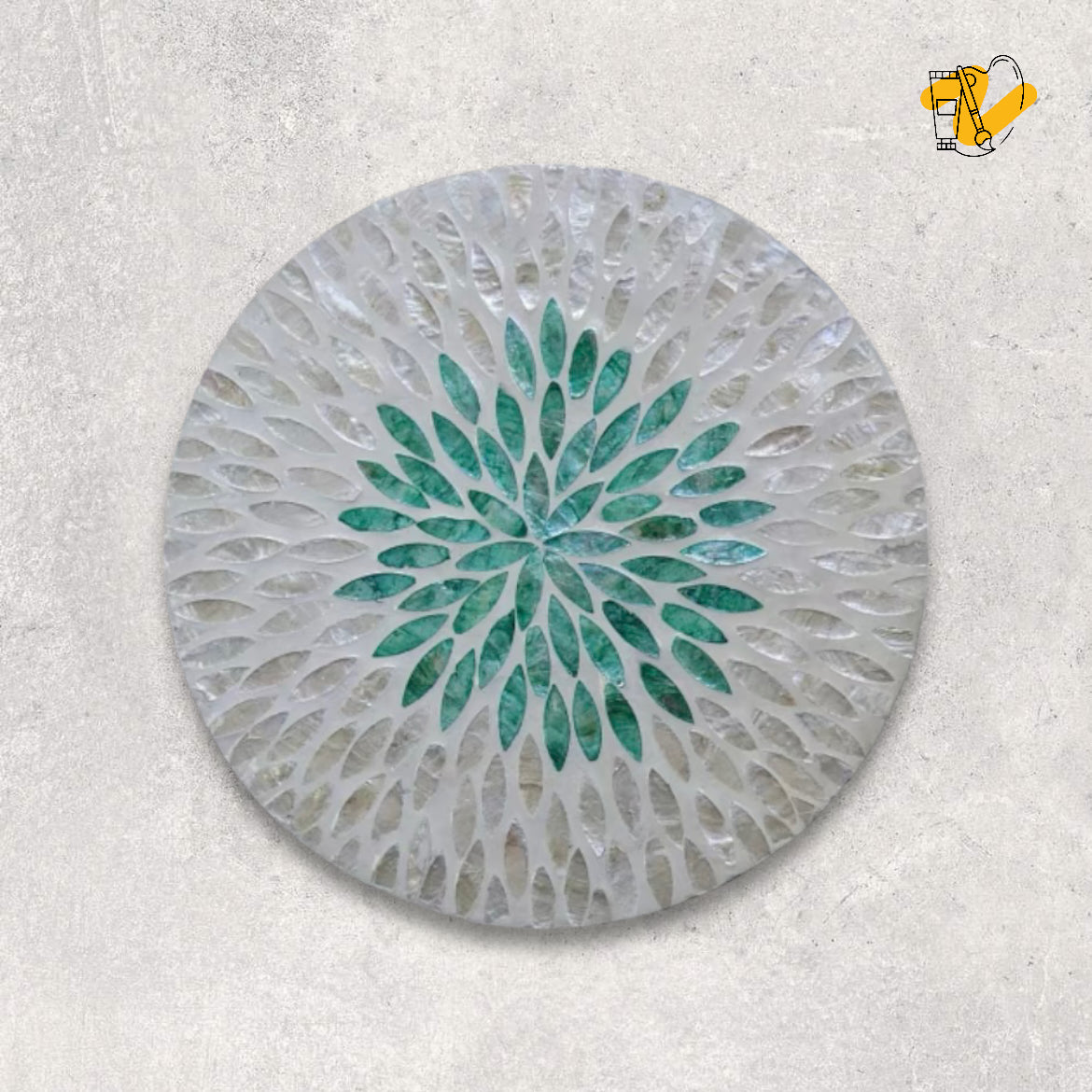 Charger Plate with Natural Seashell Inlay